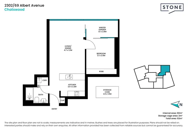 Floorplan of Homely apartment listing, 2302/69 Albert Avenue, Chatswood NSW 2067
