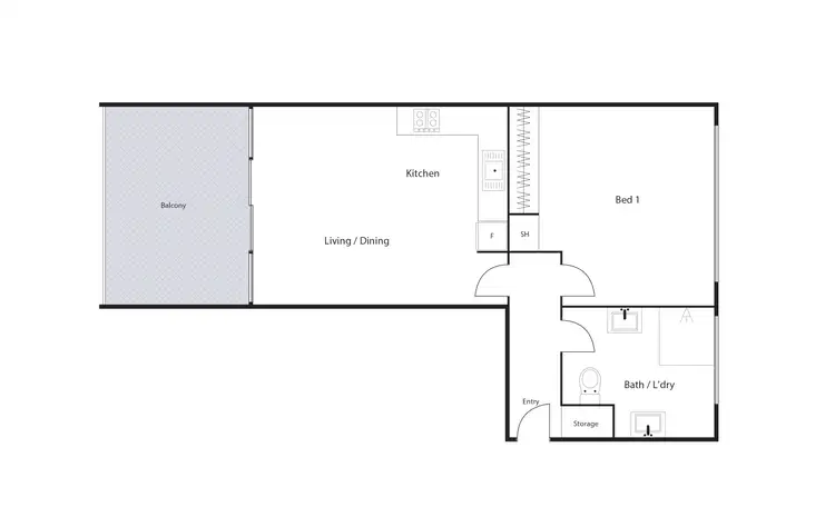 Floorplan of Homely unit listing, 75/4 Wilkins Street, Mawson ACT 2607