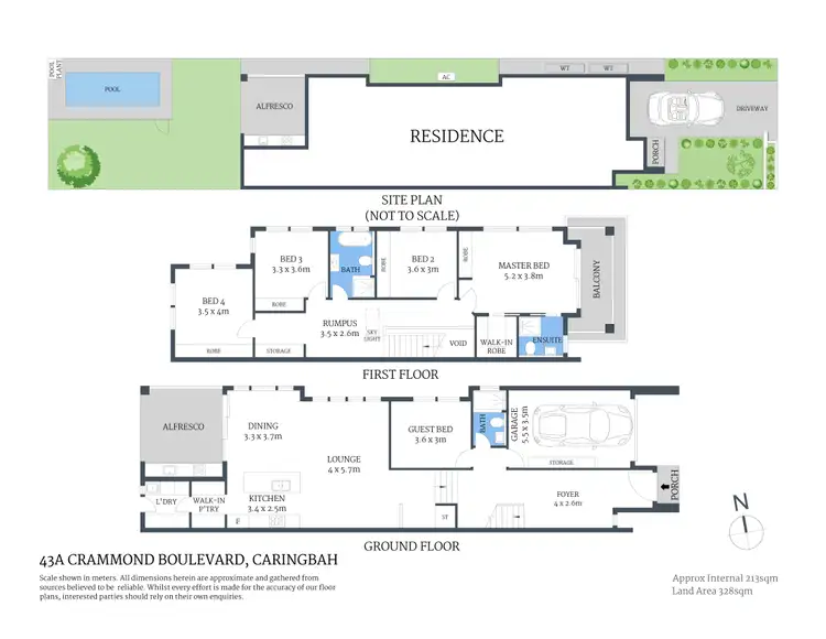 Floorplan of Homely semi-detached listing, 43a Crammond Boulevard, Caringbah NSW 2229