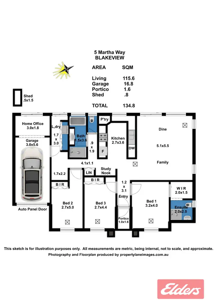 Floorplan of Homely house listing, 5 Martha Way, Blakeview SA 5114