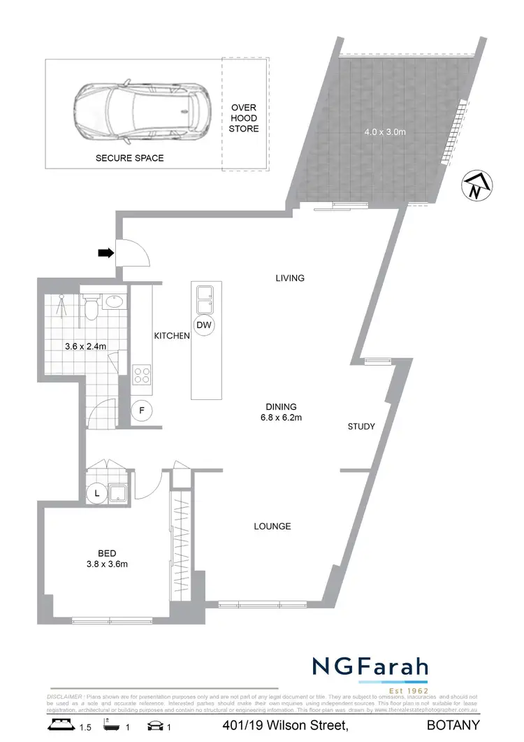 Floorplan of Homely apartment listing, 401/19 Wilson Street, Botany NSW 2019