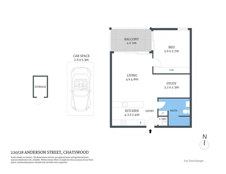 Floorplan of Homely apartment listing, Level 2/220/28 Anderson Street, Chatswood NSW 2067
