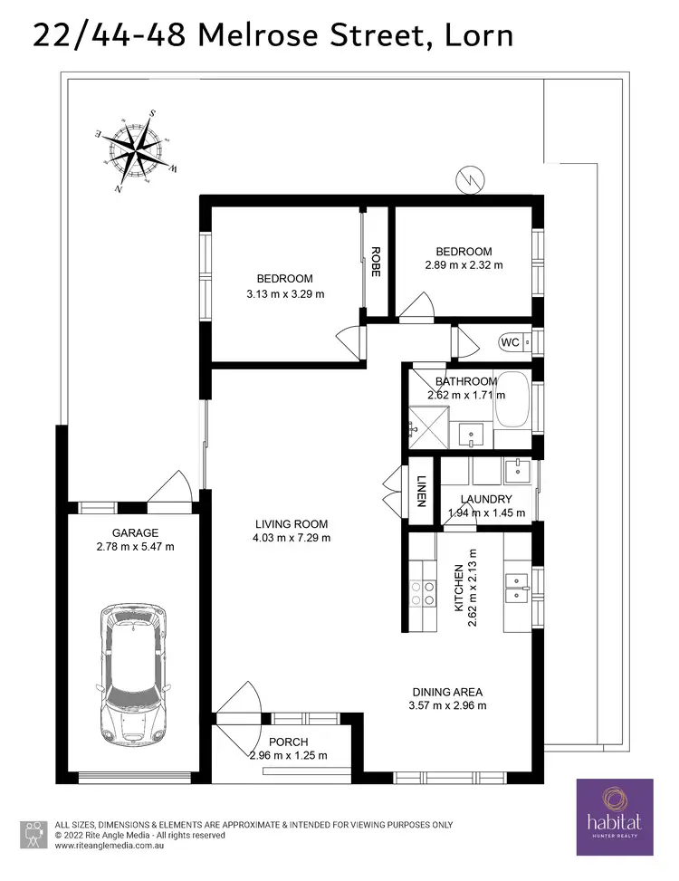Floorplan of Homely villa listing, 22/44-48 Melrose Street, Lorn NSW 2320