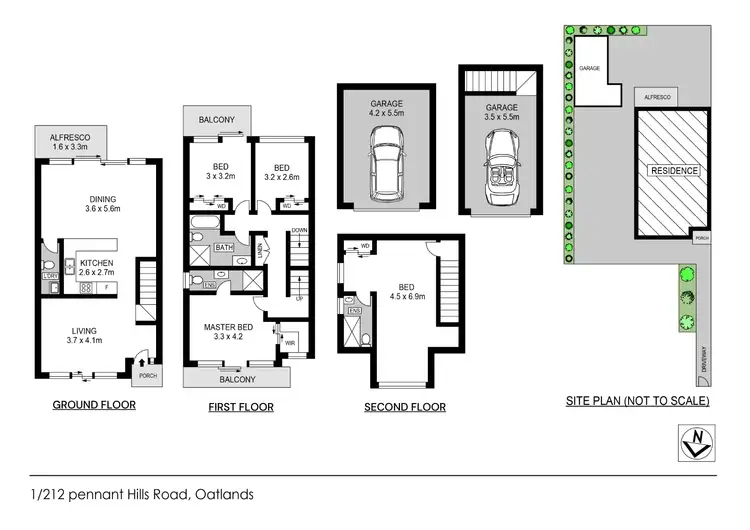 Floorplan of Homely townhouse listing, 1/212 Pennant Hills Road, Oatlands NSW 2117