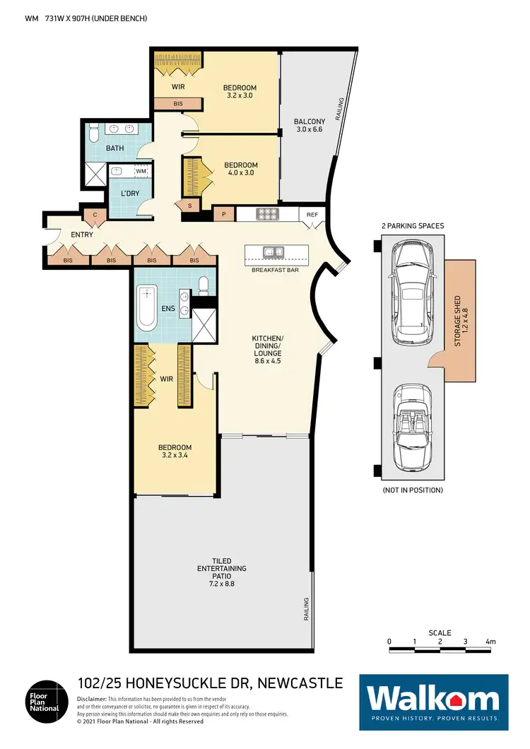 Floorplan of Homely apartment listing, 102/25 Honeysuckle Drive, Newcastle NSW 2300