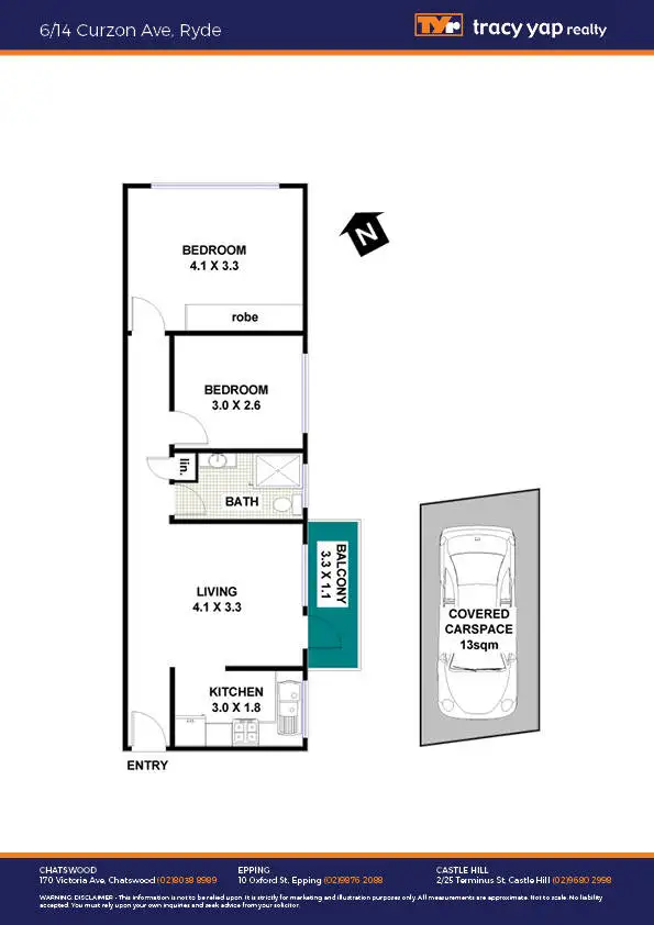 Floorplan of Homely apartment listing, 6/14 Curzon Street, Ryde NSW 2112