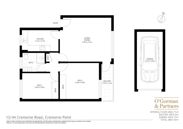 Floorplan of Homely apartment listing, 13/44 Cremorne Road, Cremorne Point NSW 2090