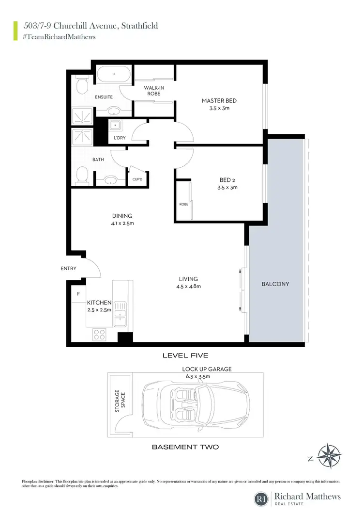 Floorplan of Homely apartment listing, 503/7-9 Churchill Avenue, Strathfield NSW 2135