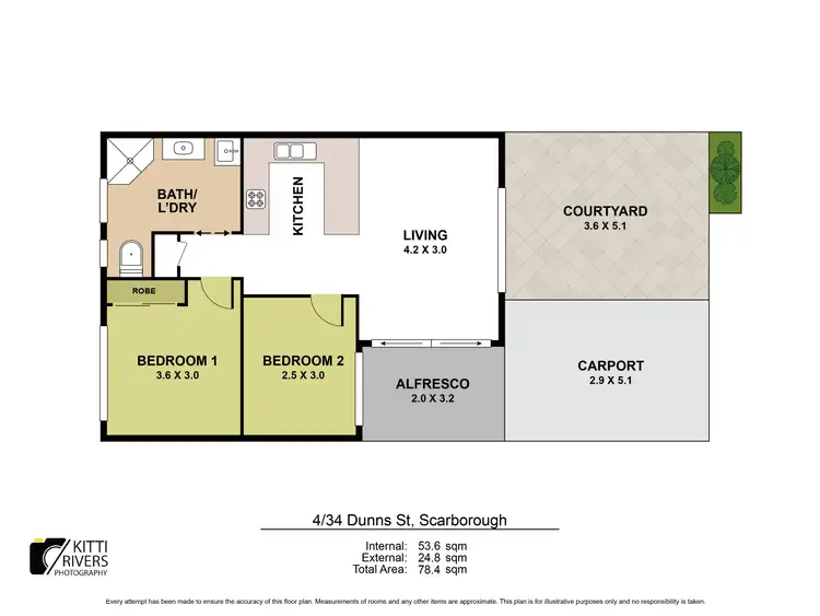 Floorplan of Homely unit listing, 3/34 Dunns Terrace, Scarborough QLD 4020