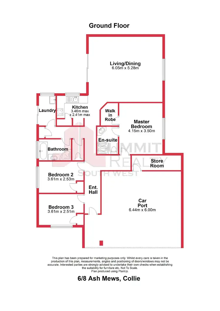 Floorplan of Homely unit listing, 6/8 Ash Mews, Collie WA 6225