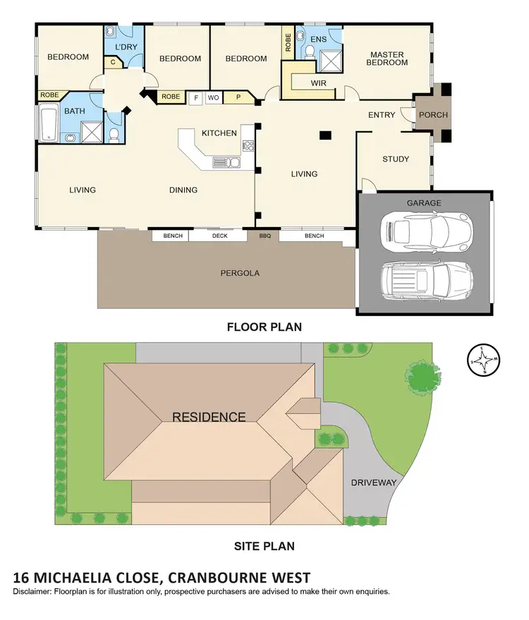 Floorplan of Homely house listing, 16 Michaelia Close, Cranbourne West VIC 3977