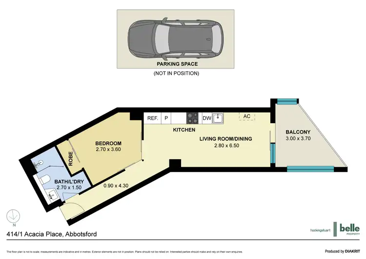 Floorplan of Homely apartment listing, 414/1 Acacia Place, Abbotsford VIC 3067