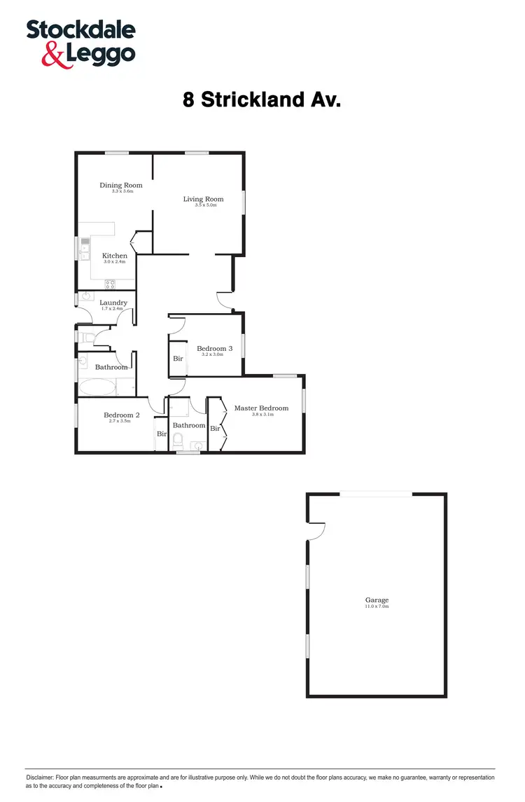 Floorplan of Homely house listing, 8 Strickland Avenue, Mill Park VIC 3082