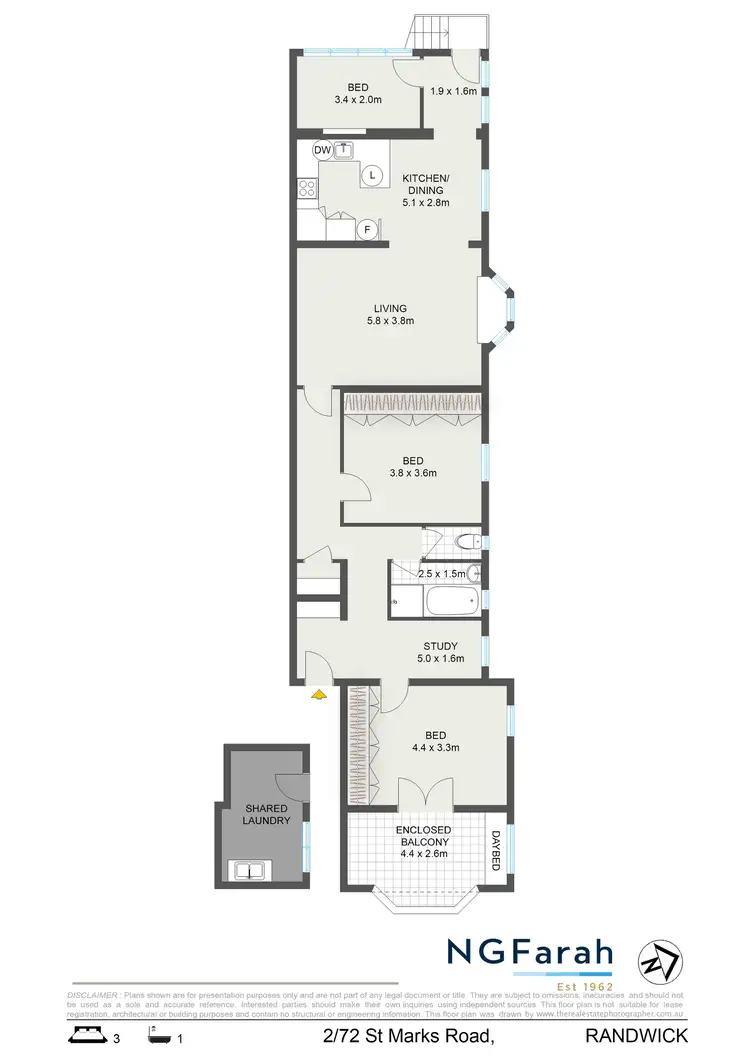 Floorplan of Homely apartment listing, 2/72 St Marks Road, Randwick NSW 2031