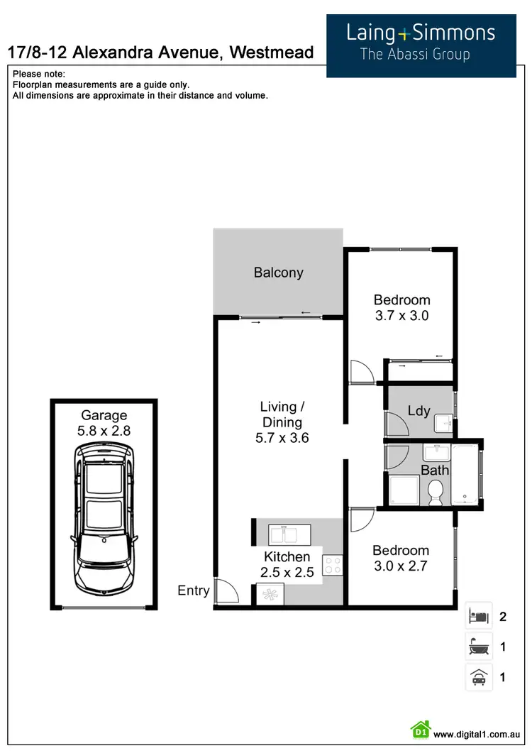 Floorplan of Homely unit listing, 17/8-12 Alexandra Avenue, Westmead NSW 2145