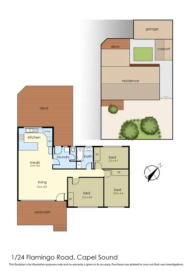 Floorplan of Homely house listing, 1/24 Flamingo Road, Capel Sound VIC 3940