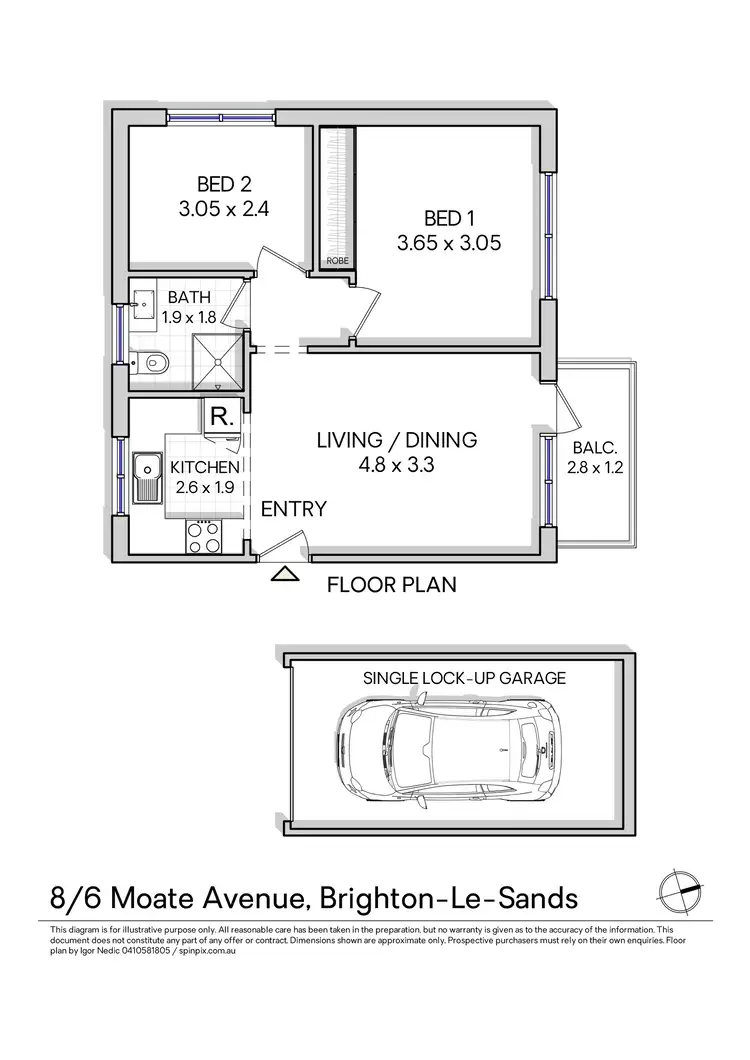 Floorplan of Homely apartment listing, 8/6 Moate Avenue, Brighton-Le-Sands NSW 2216