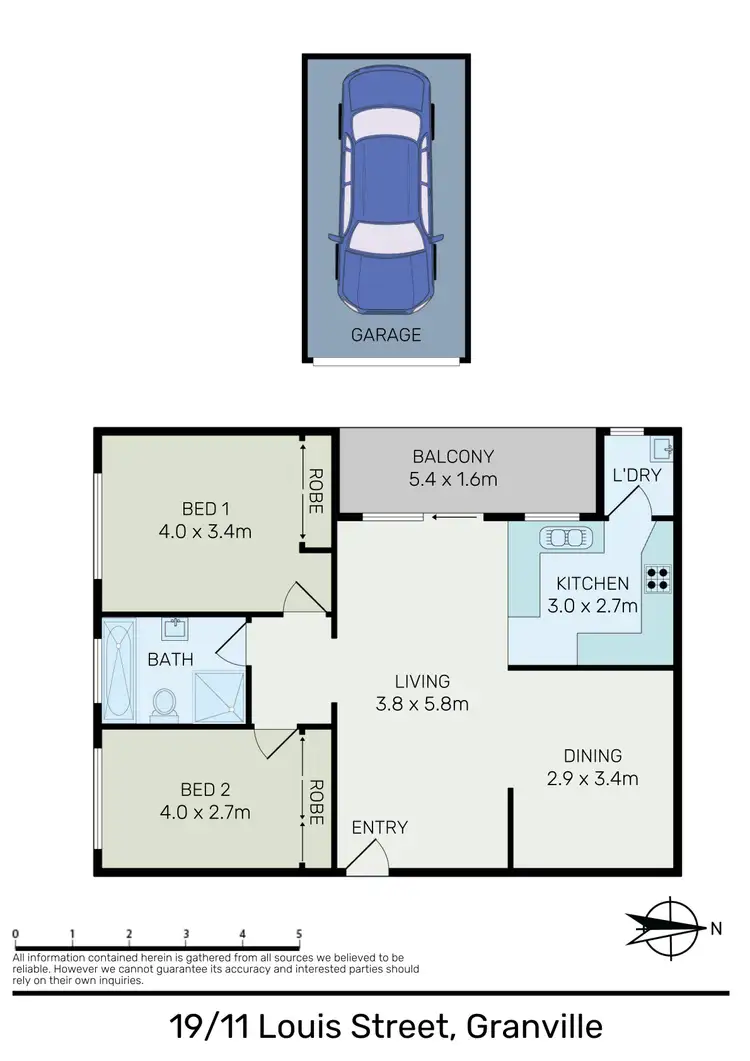 Floorplan of Homely unit listing, 19/11 Louis Street, Granville NSW 2142