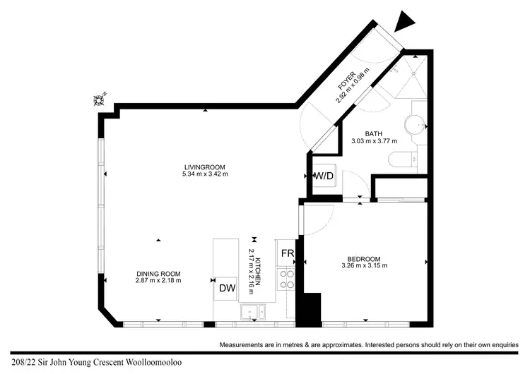 Floorplan of Homely apartment listing, 22 Sir John Young Crescent, Woolloomooloo NSW 2011