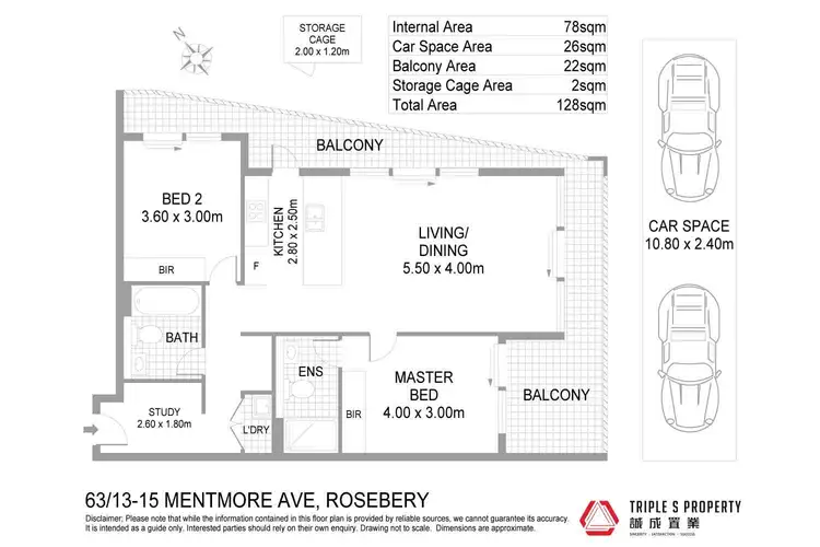 Floorplan of Homely apartment listing, 63/13-15 Mentmore Avenue, Rosebery NSW 2018