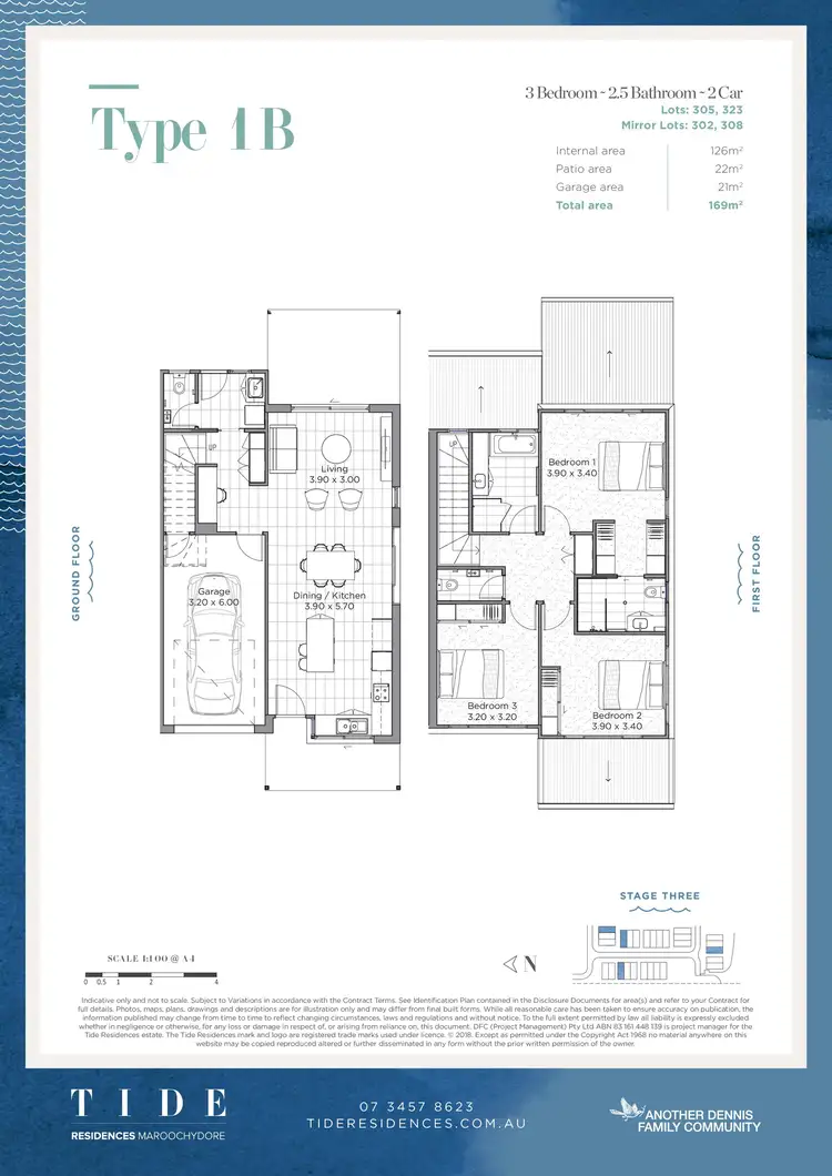 Floorplan of Homely townhouse listing, 308 Paradise Circuit, Maroochydore QLD 4558