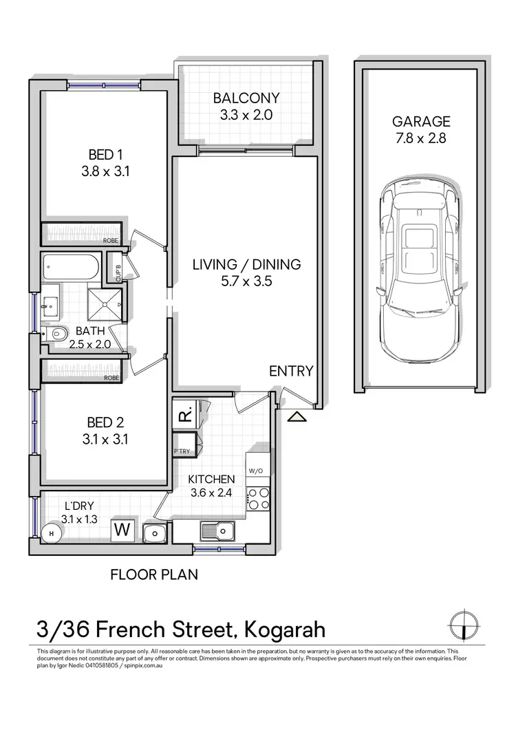 Floorplan of Homely apartment listing, 3/36 French Street, Kogarah NSW 2217