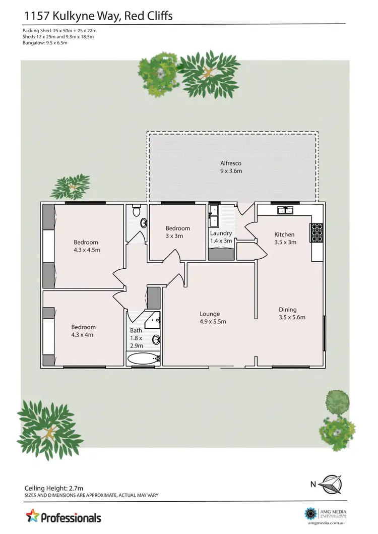 Floorplan of Homely rural property listing, 1157 Kulkyne Way, Red Cliffs VIC 3496
