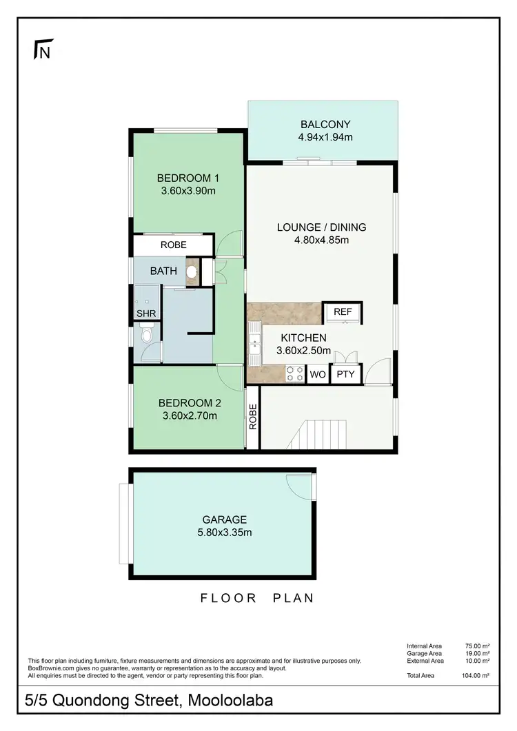 Floorplan of Homely unit listing, 5/5 Quondong Street, Mooloolaba QLD 4557