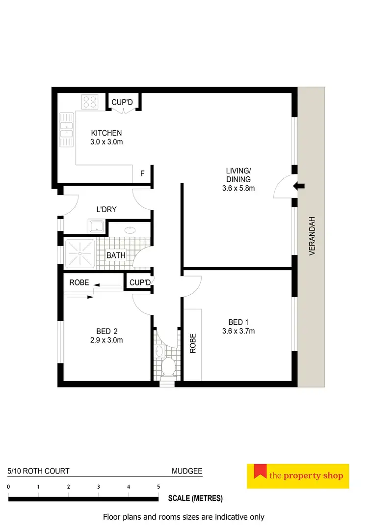Floorplan of Homely unit listing, 5/10 Roth Court, Mudgee NSW 2850