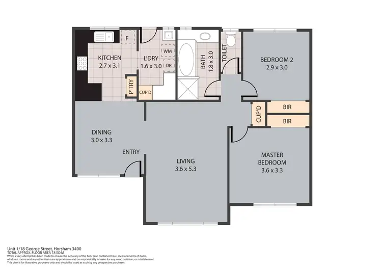 Floorplan of Homely unit listing, 1/18 George Street, Horsham VIC 3400