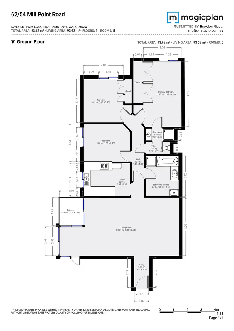 Floorplan of Homely apartment listing, 62/54 Mill Point Road, South Perth WA 6151