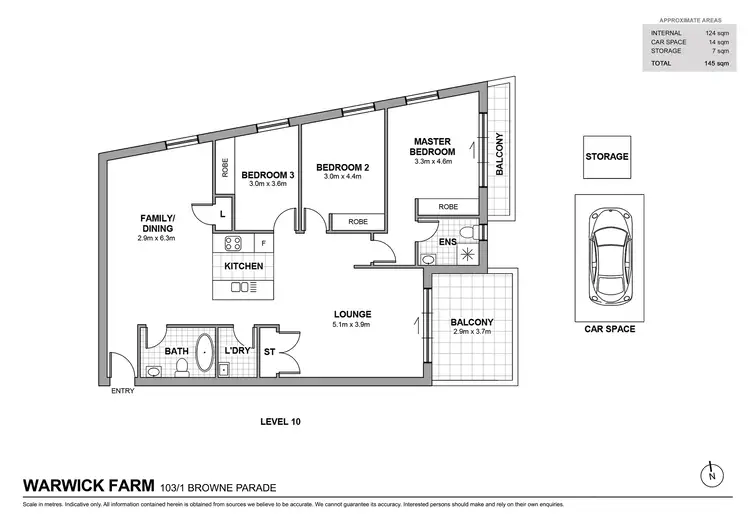Floorplan of Homely apartment listing, 103/1 Browne Parade, Warwick Farm NSW 2170