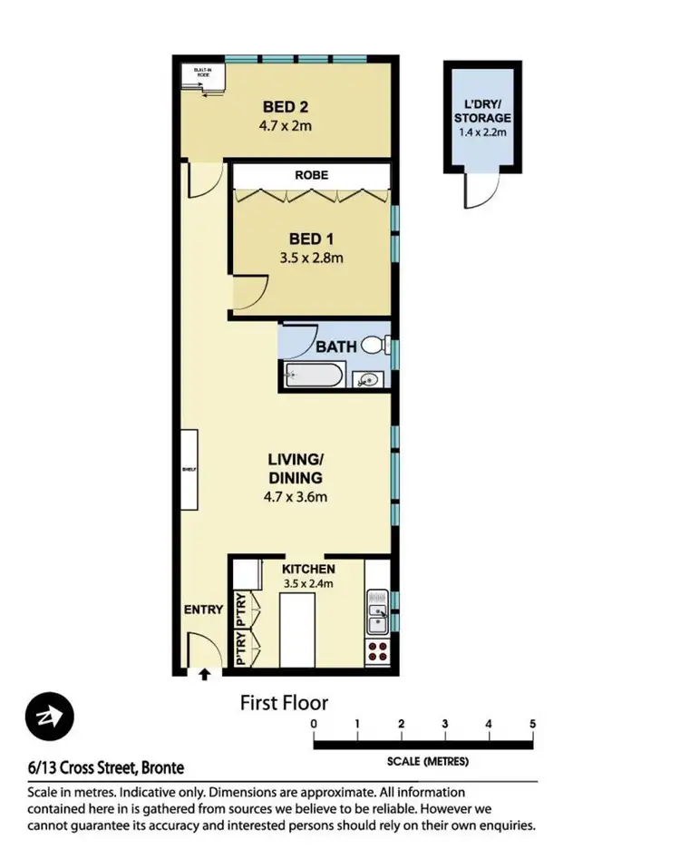 Floorplan of Homely apartment listing, 6/13 Cross Street, Bronte NSW 2024