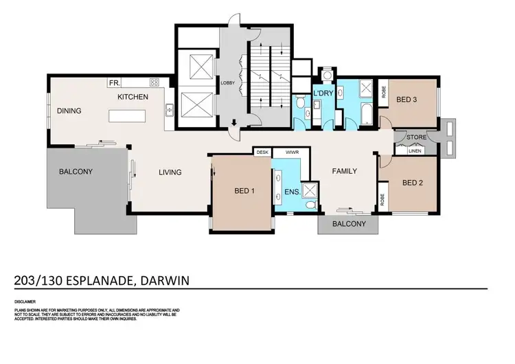 Floorplan of Homely unit listing, 203/130 Esplanade, Darwin City NT 800