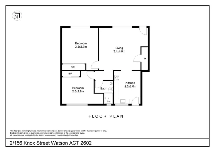 Floorplan of Homely apartment listing, 2/156 Knox Street, Watson ACT 2602