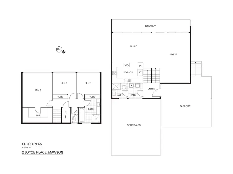 Floorplan of Homely townhouse listing, 2 Joyce Place, Mawson ACT 2607