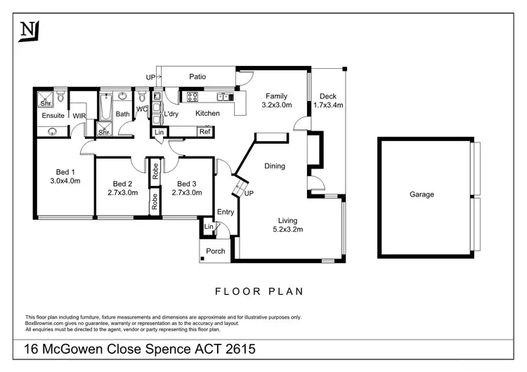 Floorplan of Homely house listing, 16 Mcgowen Close, Spence ACT 2615