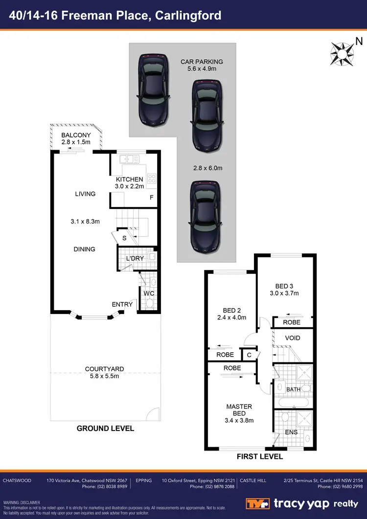 Floorplan of Homely townhouse listing, 40/14-16 Freeman Place, Carlingford NSW 2118