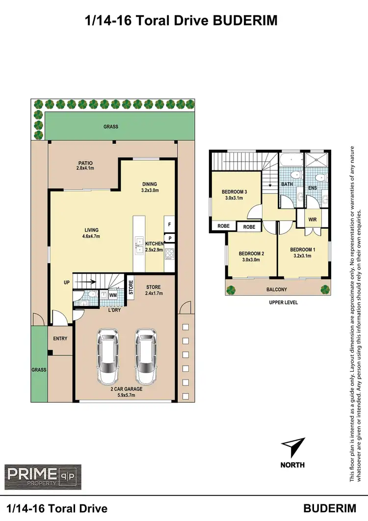 Floorplan of Homely townhouse listing, 1/16 Toral Drive, Buderim QLD 4556