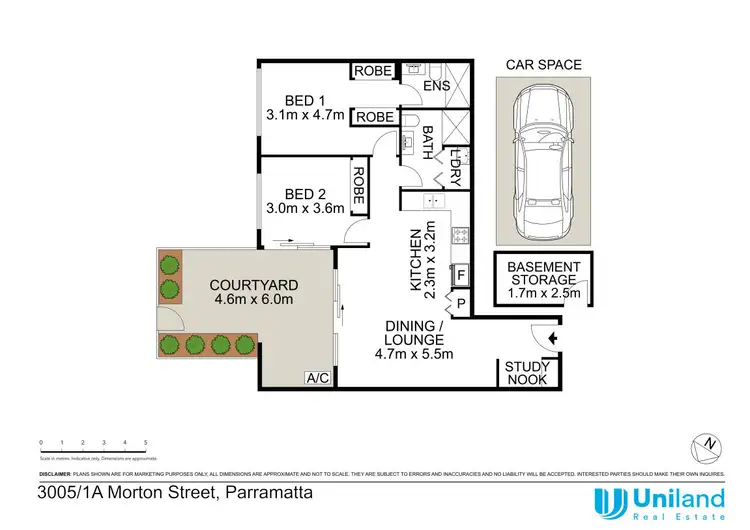 Floorplan of Homely apartment listing, 3005/1A Morton Street, Parramatta NSW 2150