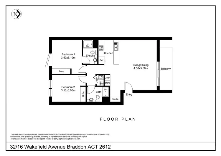 Floorplan of Homely apartment listing, 32/16 Wakefield Avenue, Braddon ACT 2612