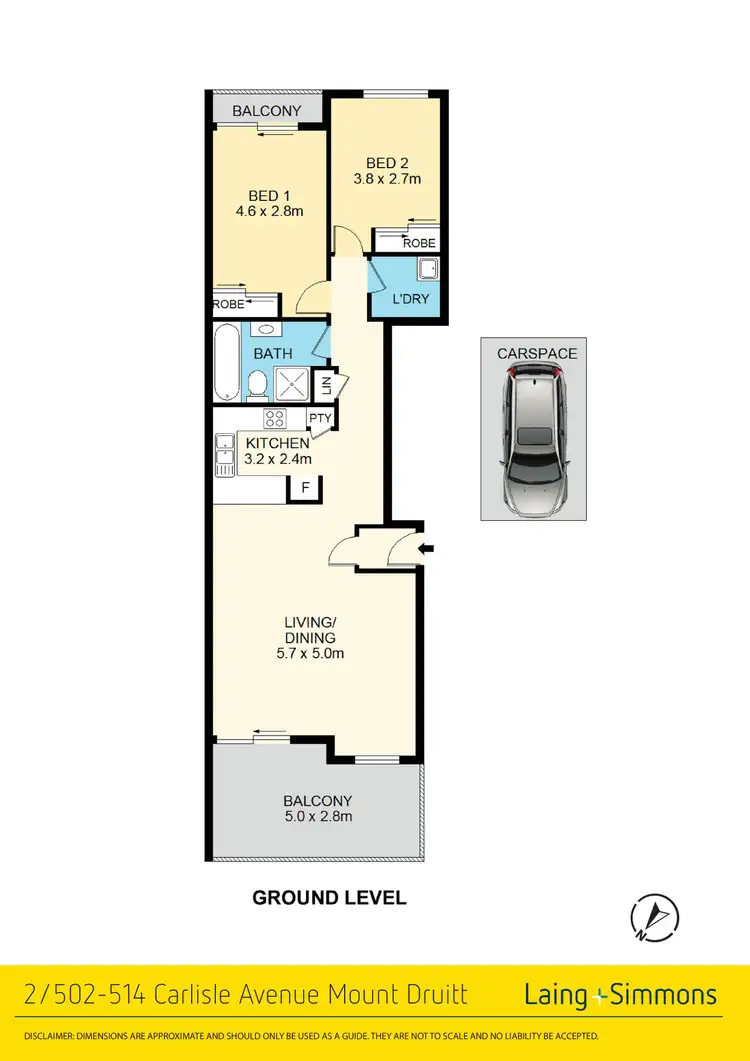Floorplan of Homely unit listing, 2/502-514 Carlisle Avenue, Mount Druitt NSW 2770