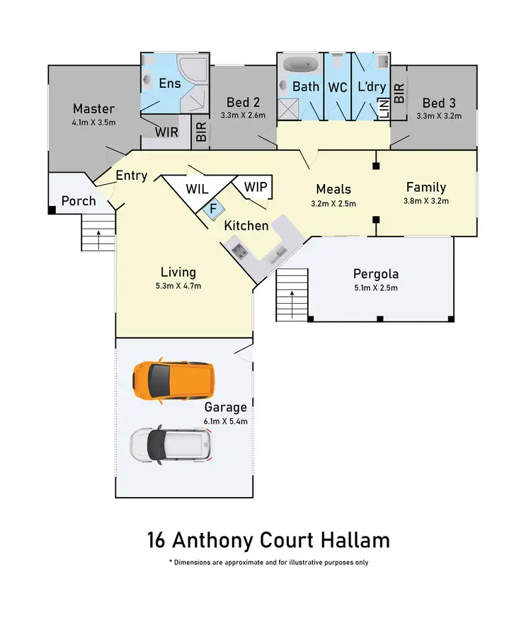 Floorplan of Homely house listing, 16 Anthony Court, Hallam VIC 3803