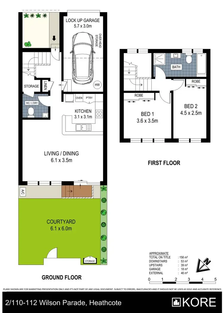 Floorplan of Homely townhouse listing, 2/110-112 Wilson Parade, Heathcote NSW 2233