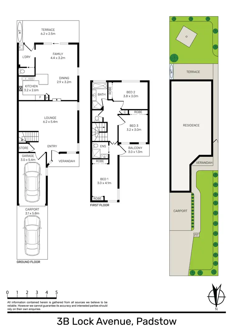 Floorplan of Homely semi-detached listing, 3B Lock Avenue, Padstow NSW 2211