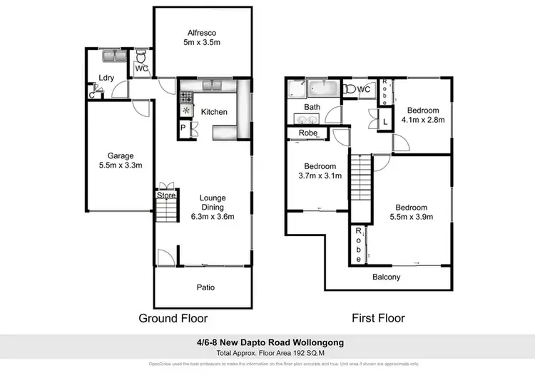 Floorplan of Homely townhouse listing, 4/6-8 New Dapto Road, Wollongong NSW 2500