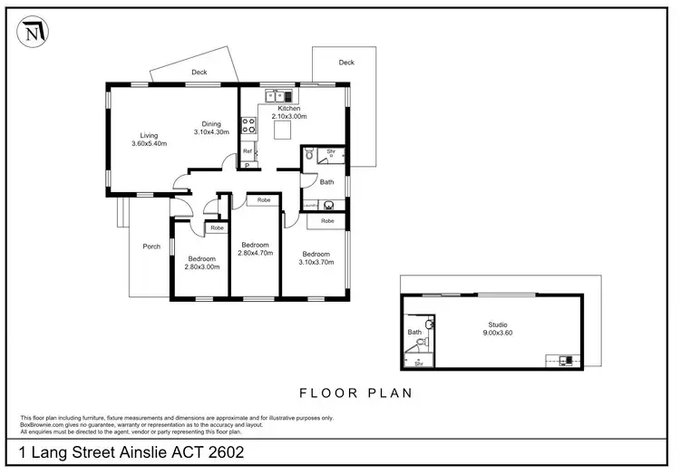 Floorplan of Homely house listing, 1 Lang Street, Ainslie ACT 2602