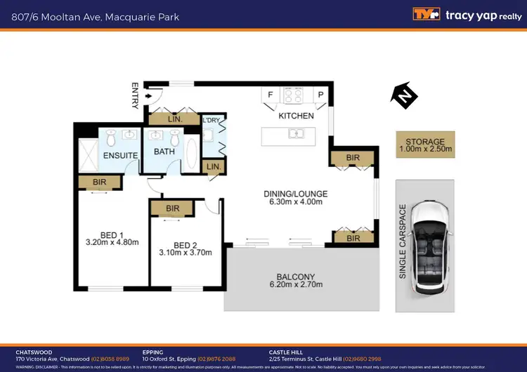 Floorplan of Homely apartment listing, 807/6 Mooltan Avenue, Macquarie Park NSW 2113