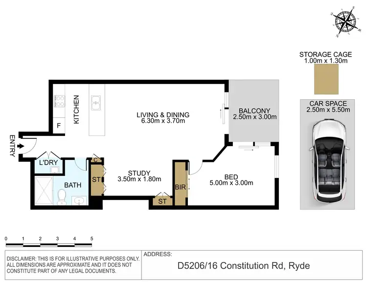 Floorplan of Homely apartment listing, D5206/16 Constitution Road, Ryde NSW 2112