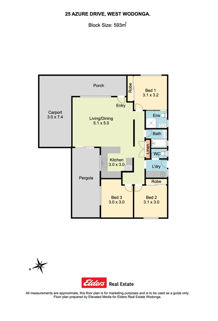 Floorplan of Homely house listing, 25 Azure Drive, Wodonga VIC 3690